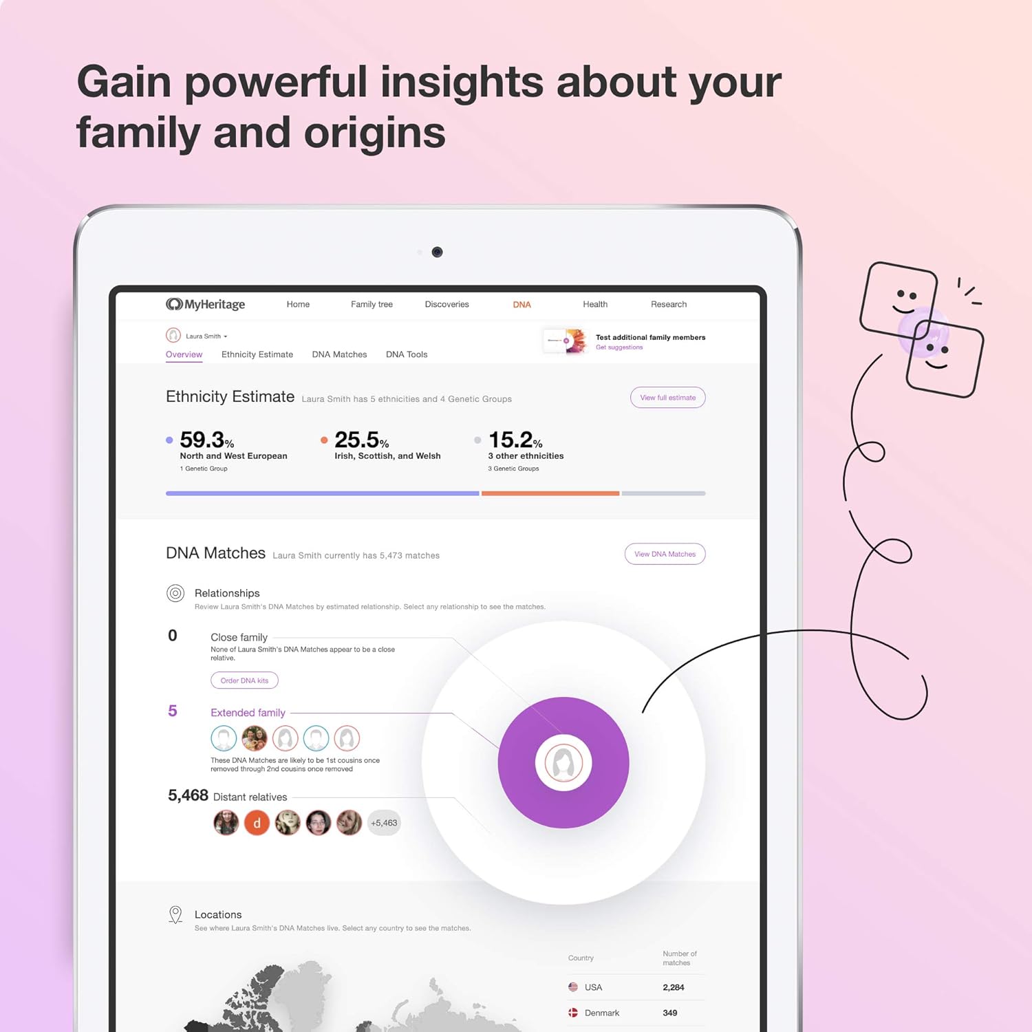 MyHeritage DNA Test Kit: Genetic Testing for Ancestry & Ethnicity Covering 2,114 Geographic Regions and DNA Matching to Relatives-4