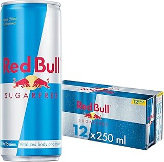 Red Bull Energy Drink Sugar Free, 250 ml (Pack of 12)