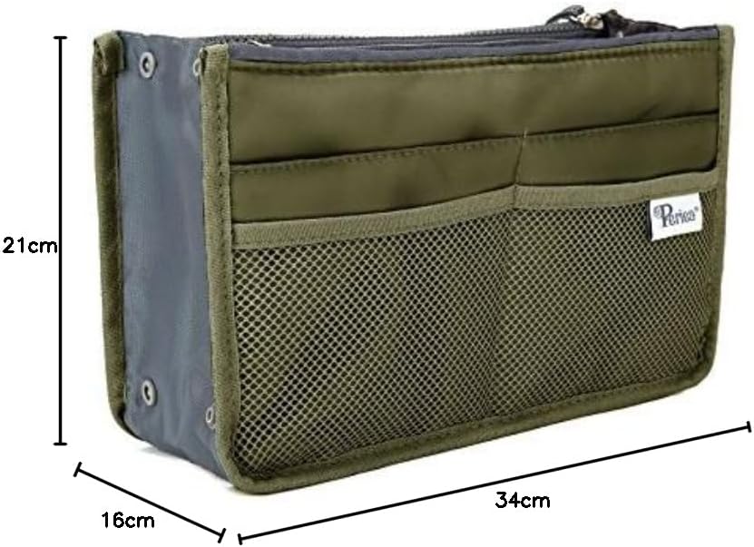 Periea Chelsy Handbag Organiser Insert (Khaki, Large)-5