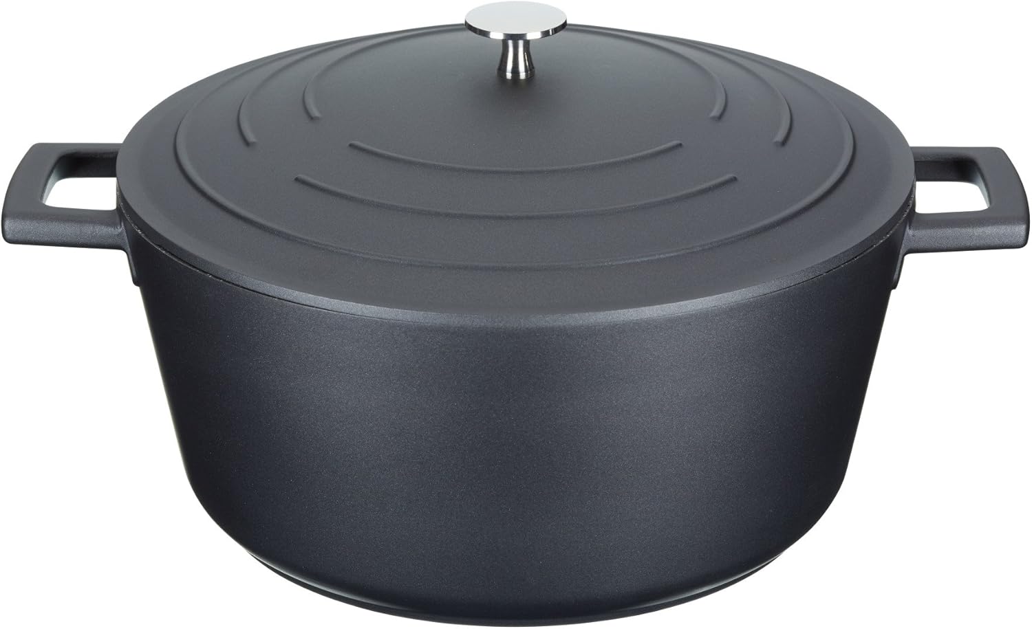 MasterClass Casserole Dish with Lid, Large 5L/28 cm, Lightweight Cast Aluminium, Induction Hob and Oven Safe, Black-0