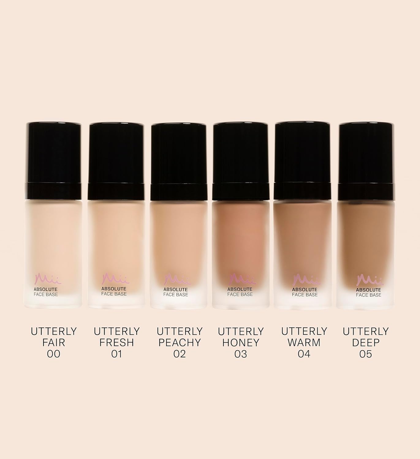 Mii Cosmetics Absolute Face Base | Full Coverage Foundation with Radiant Matte Finish | Feather-Light Hydrating Formula | Vegan & Cruelty-Free | Utterly Warm 04-6