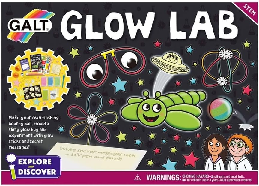 Galt Glow Lab -Explore and Discover Science and Craft Kit for Kids - STEM Learning and Scientific Thinking - Glow in the Dark Science Set with Glow Sticks - Gift for Boys and Girls - Ages 6 Years Plus-8