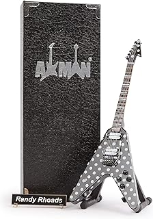 Axman Randy Rhoads (Quiet Riot) Miniature Guitar Replica - Music Gifts - Handmade Ornamental 1/4 Scale - Includes a Display Box, Name Tag and Miniature Guitar Stand