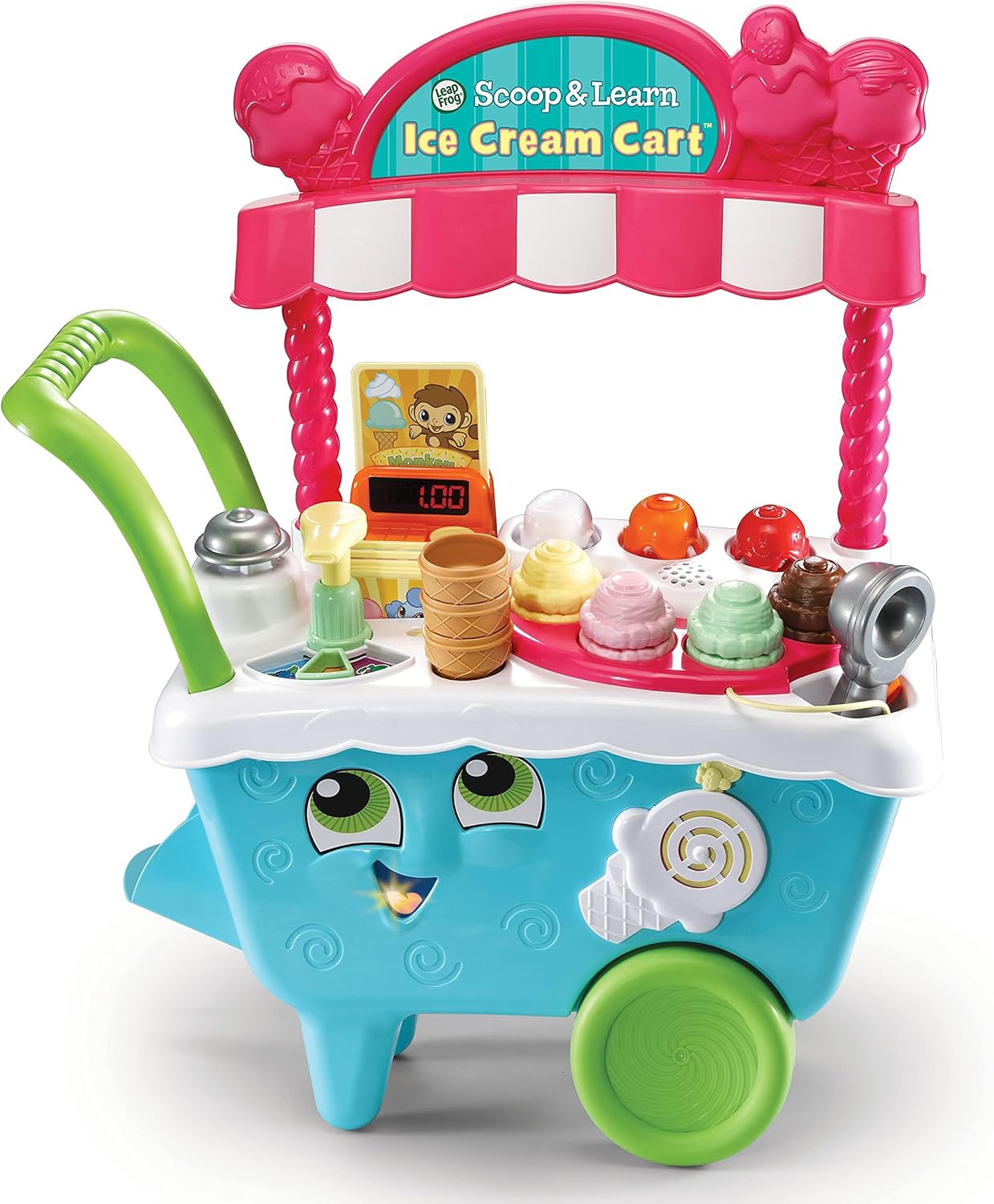 VTech LeapFrog 600703 Scoop & Learn Pretend Toddler Toy for Role Play Food and Magic Ice Cream Scooper Scoop/Learn Cart Set, Various,Blue,21.7 x 51.6 x 63.2 cm-0