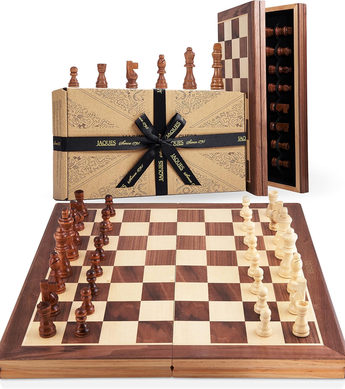 Jaques of London Wooden Chess Set | Folding Chess Board & Pieces | Chess Set for Adults | Luxury Traditional Games for Adults and Kids | Since 1795-0