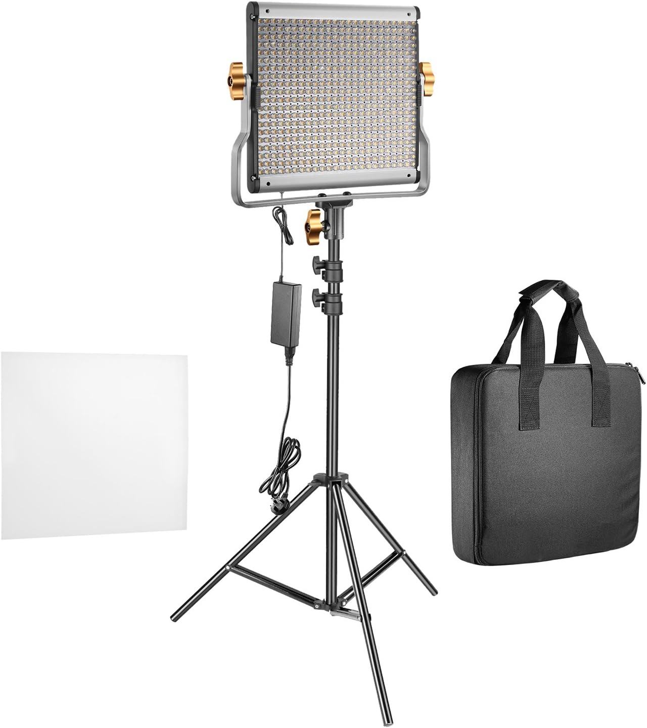 NEEWER 2 Pack Dimmable Bi-color 480 LED Video Light and Stand Lighting Kit Includes: 3200-5600K CRI 96+ LED Panel with U Bracket, 74.8 inches Light Stand for YouTube Studio Photography Video Shooting-2