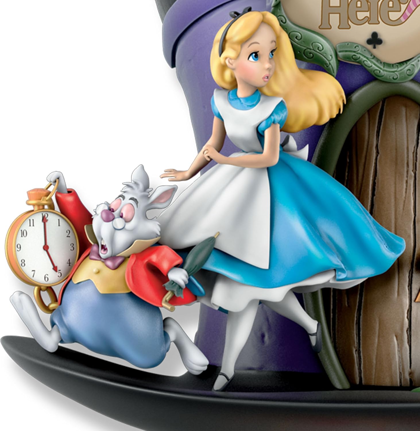 The Bradford Exchange - Disney's Alice In Wonderland Hat-Shaped 'Mad Hatter' Cuckoo Clock - Handcrafted-3