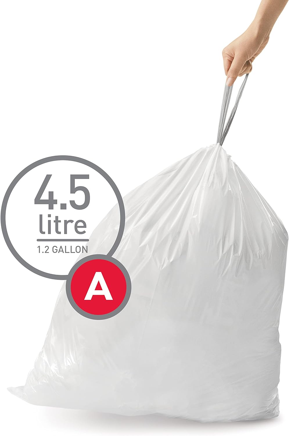 simplehuman CW0250 code A Custom Fit Bin Liner Bulk Pack, White Plastic (3 Pack of 30, Total 90 Liners)-1