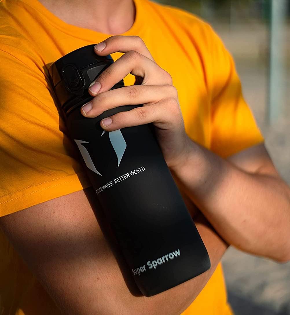 Super Sparrow Sports Water Bottle - 350ml & 500ml & 750ml & 1000ml - Non-Toxic BPA Free & Eco-Friendly Tritan Co-Polyester Plastic - For Running, Gym, Yoga, Outdoors and Camping-5