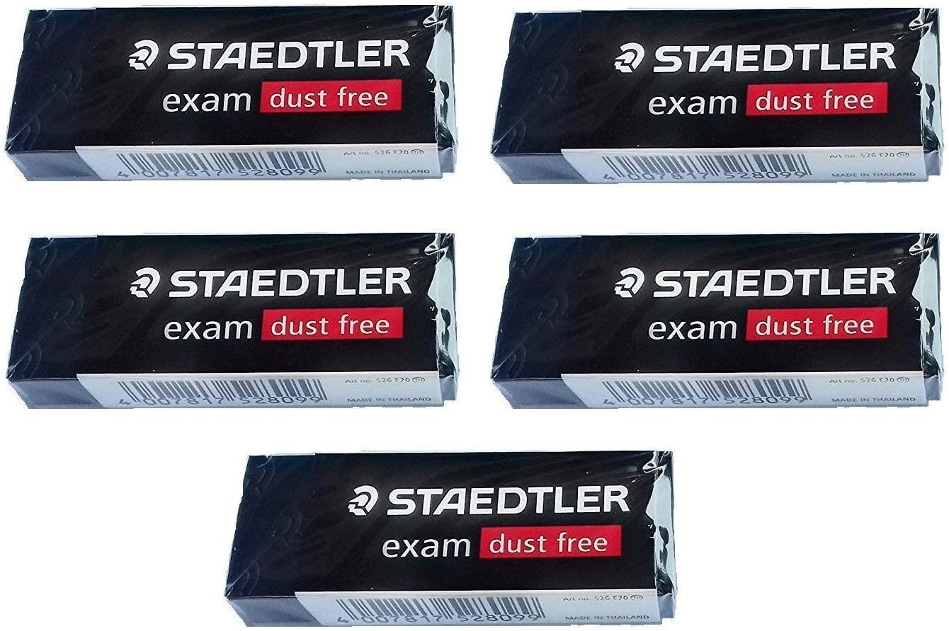 STAEDTLER Staedtler Large Exam Dust Free Pencil Eraser (526 E20) Pack of 5 Erasers-0