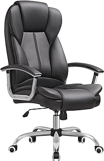 SONGMICS Office Chair, Desk Chair, Gaming Chair with Armrests, Swivel Computer Chair, Executive Office Chair, Adjustable Height, Tilt Function, Home Office, Study, Ink Black OBG57BUKV1