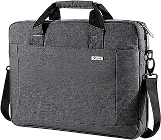 Voova Laptop Bag Case 14 15 15.6 Inch, Computer Sleeve Messenger Bag with Shoulder Strap Expandable Waterproof Business Briefcase for Men Women to Work Travel School, Fit 14-16 Inch Laptop-Grey