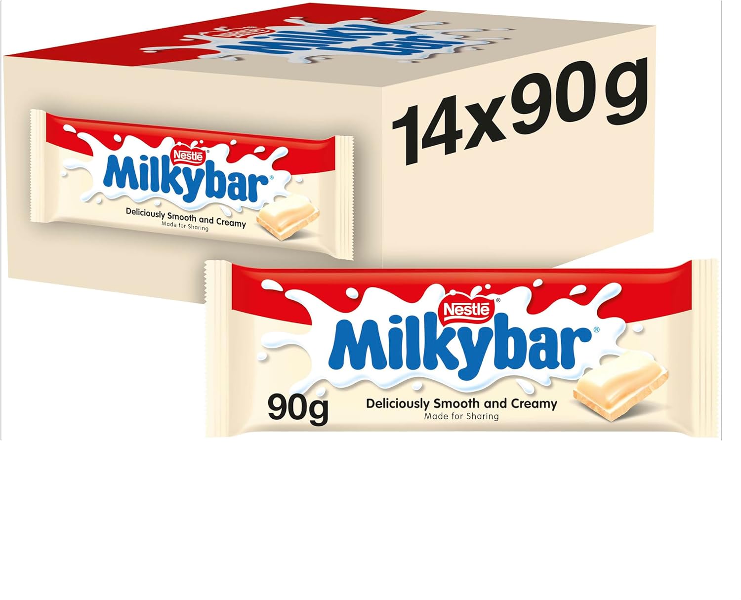 Milkybar White Chocolate Sharing Bars, 14 x 90 g-0