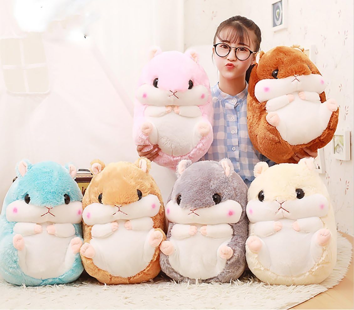 YunNasi Cuddly Plush Stuffed Hamster Pillow with Comfortable Blanket of 100cm x 170cm, Light Brown-7