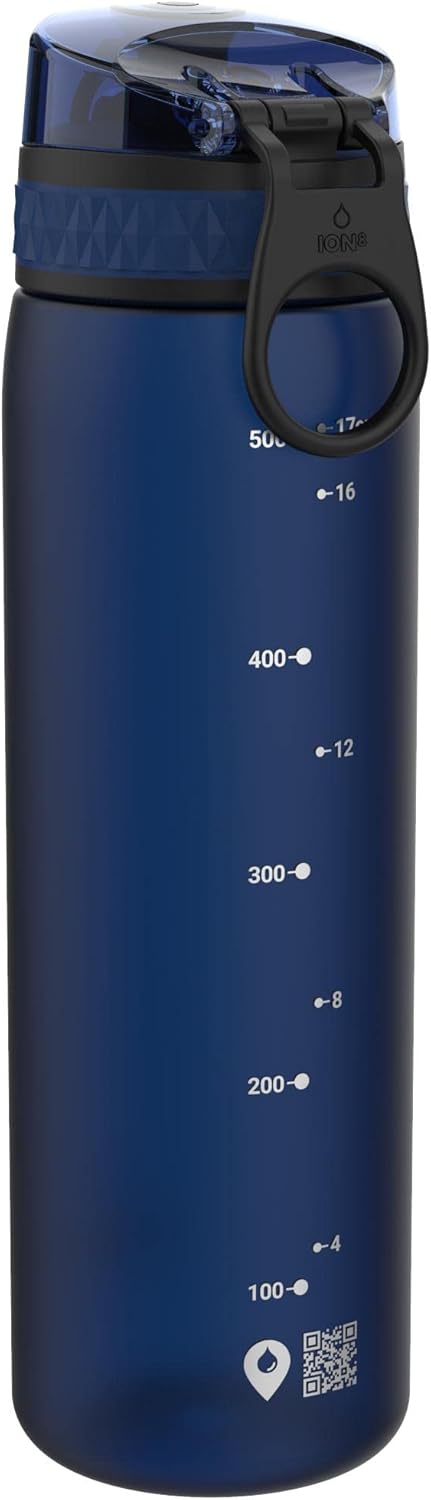 Ion8 500ml Water Bottle, BPA Free, Leakproof, Dishwasher Safe, Easy Open, Secure Lock, Clear Drinks Bottle for Boys & Girls, Small Gym Sports Drinking Water Bottle 500ml-4