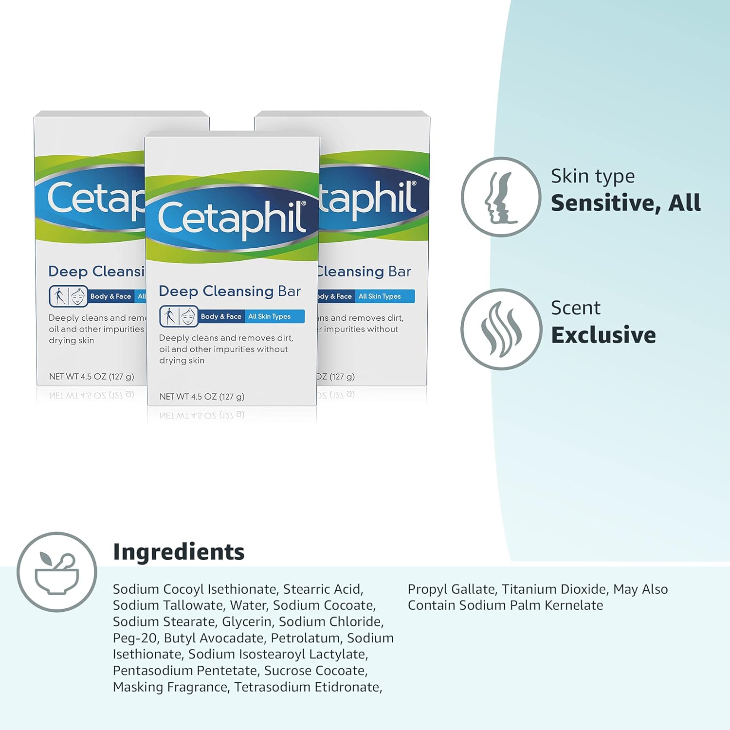 Cetaphil Deep Cleansing Face & Body Bar for All Skin Types (Pack of 3)-6