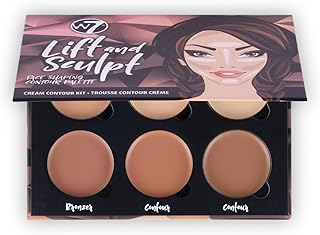 W7 Lift & Sculpt Cream Contour Kit - Concealing, Highlighting & Contouring Makeup Palette - Step-by-Step Instructions Included