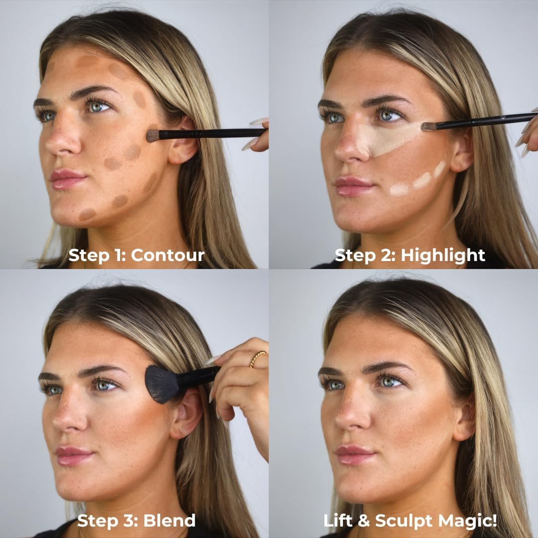 W7 Lift & Sculpt Cream Contour Kit - Concealing, Highlighting & Contouring Makeup Palette - Step-by-Step Instructions Included-1