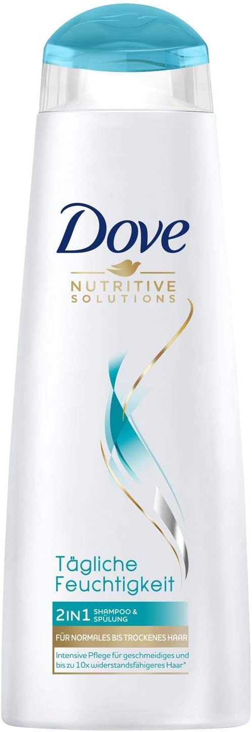 Dove Nutritive Solutions 2-in-1 Shampoo and Conditioner for Normal to Dry Hair, Daily Moisturising Shampoo and Conditioner, 250 ml, Pack of 1-0