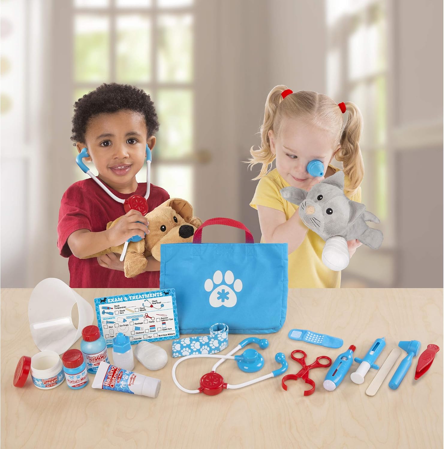 Melissa & Doug Pet Vet Set for Kids Toys, Pretend Play Vet Kit for Kids Vet Toys, Dog & Cat Plush Stuffed Animal Toys for 3 Year Old Girls Gifts, Role Play Toys for 3+ Year Old Girls or Boys 3-6-2