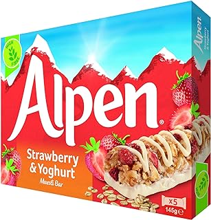 Alpen Strawberry and Yoghurt 5 Cereal Bars (Pack of 10, total of 50 bars)