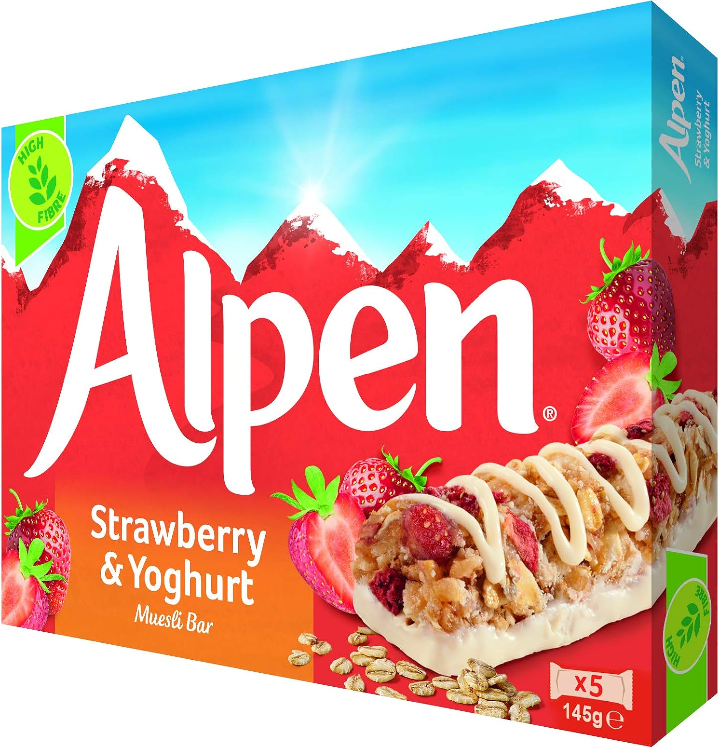 Alpen Strawberry and Yoghurt 5 Cereal Bars (Pack of 10, total of 50 bars)-0