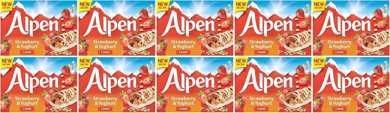 Alpen Strawberry and Yoghurt 5 Cereal Bars (Pack of 10, total of 50 bars)-2