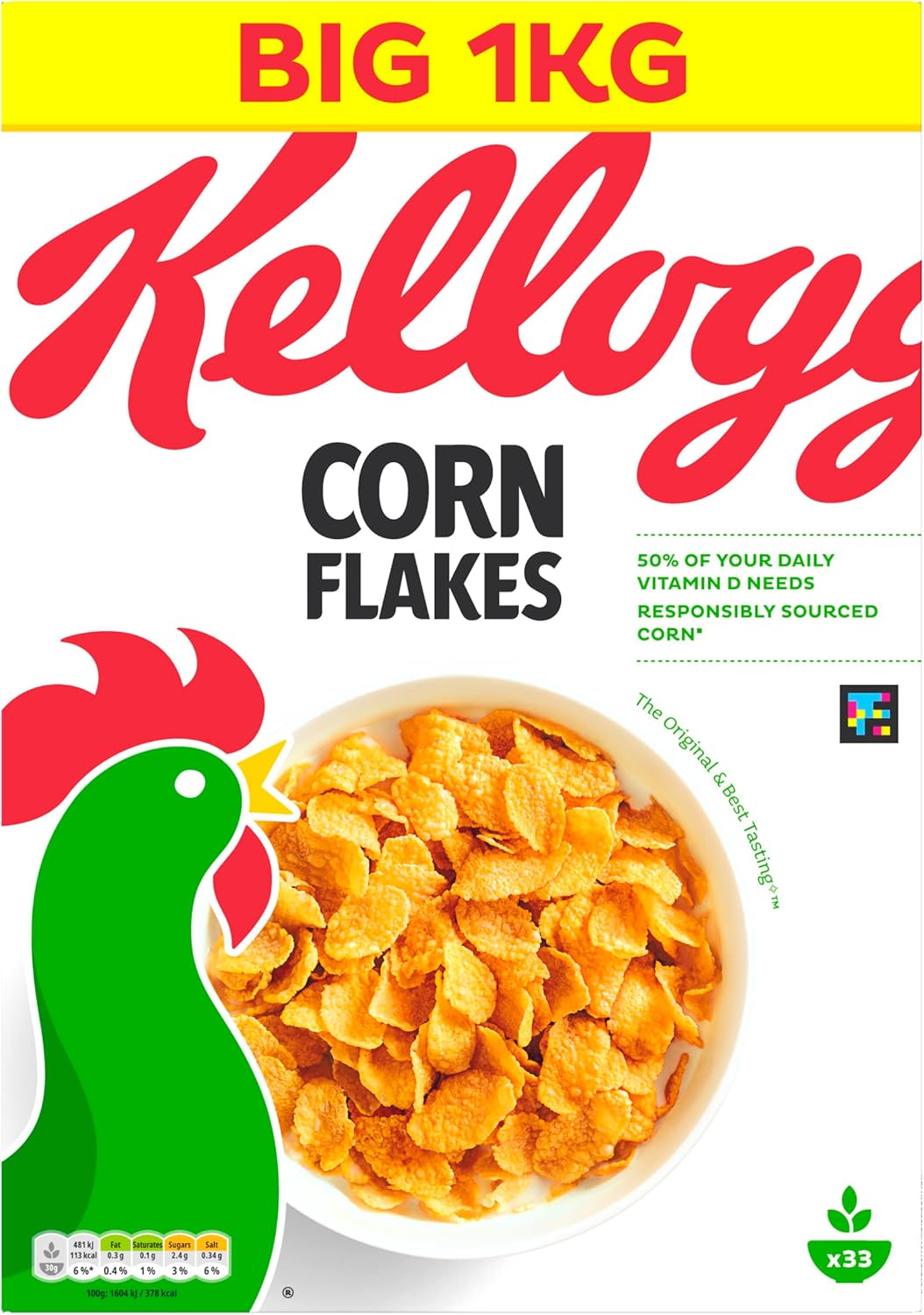 Kellogg's Corn Flakes Breakfast Cereal, 1kg-0