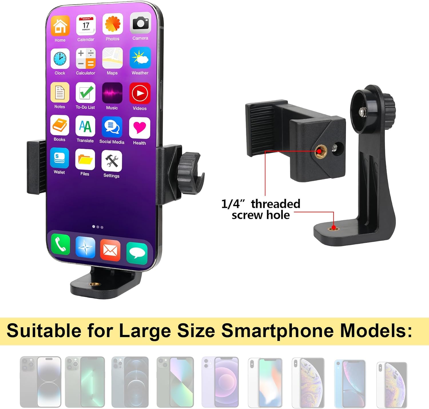 Ergonomic Anti-falling Cell Phone Vlogging Hand Grip Stabilizer Smartphone Holder Rig Mount Video Kit w/Safety Strap Portable Selfie Stick for iPhone Samsung (Landscape+Portrait)-Mic/Light Adaptable-1