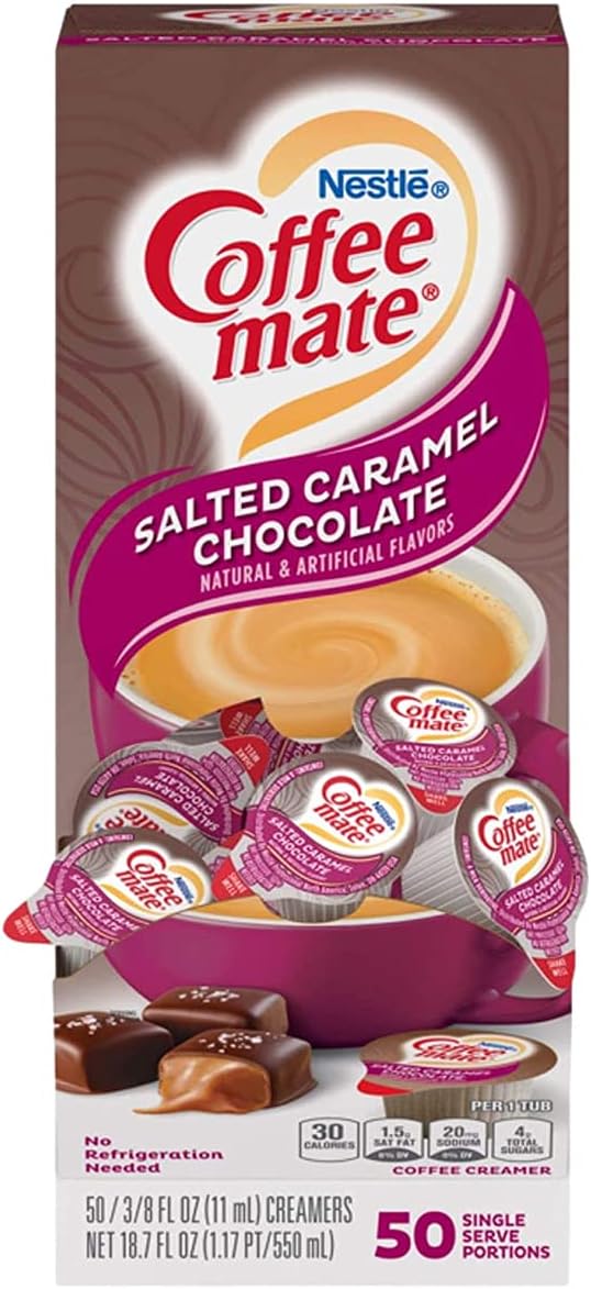 Coffee-Mate Liquid Coffee Creamer, Salted Caramel Chocolate, 0.375 oz Mini Cups, 50/Box NES STCRMCRMR by Coffee-mate-0