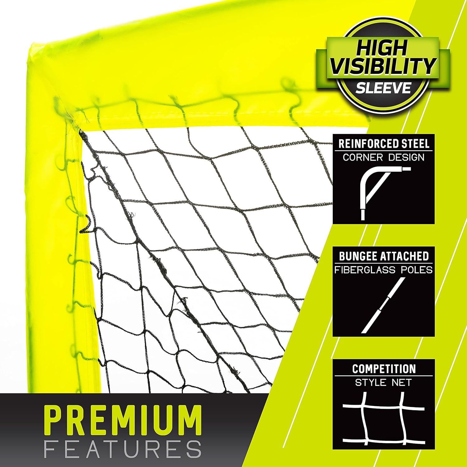 Franklin Sports Blackhawk Portable Soccer Goal - Pop-Up Soccer Goal and Net - Indoor or Outdoor Soccer Goal - Goal Folds For Storage - 12'x6', 9'x5.6', 6.5'x3.25 or 4'x3' Soccer Goal-3