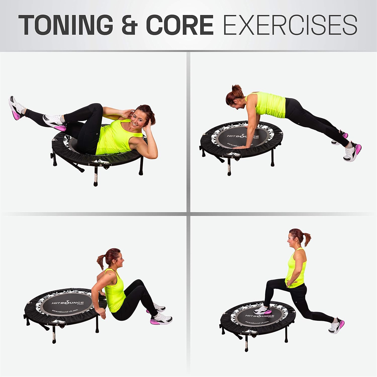 MaXimus HIIT Bounce PRO | Exercise Trampoline For Adults with Handle Bar | Folding Rebounder with Flat or Incline For Awesome Cardio Strength & Tone | Includes DVDs for Fitness, Runners & Weight Loss-3