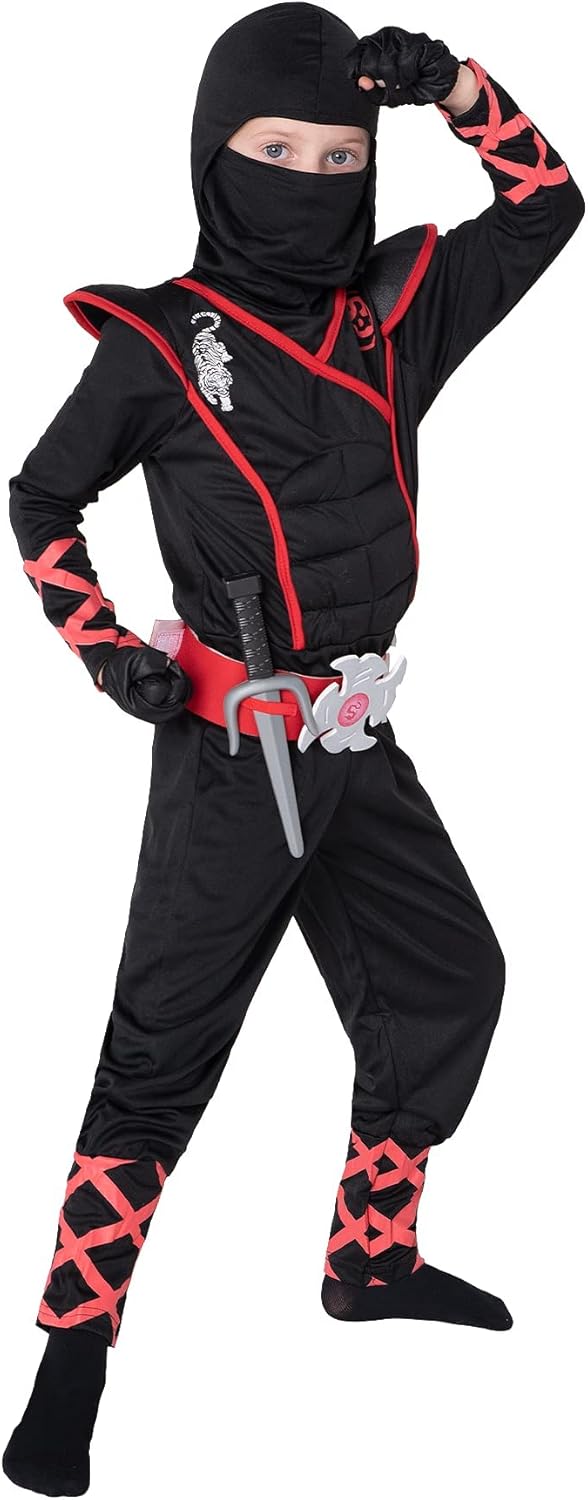 Spooktacular Creations Deluxe Boys Ninja Costume for Kids, Ninja Cosplay Costume for Boys and Girls, Ninja Fancy Dress Costume Halloween, Carnival Costume-2