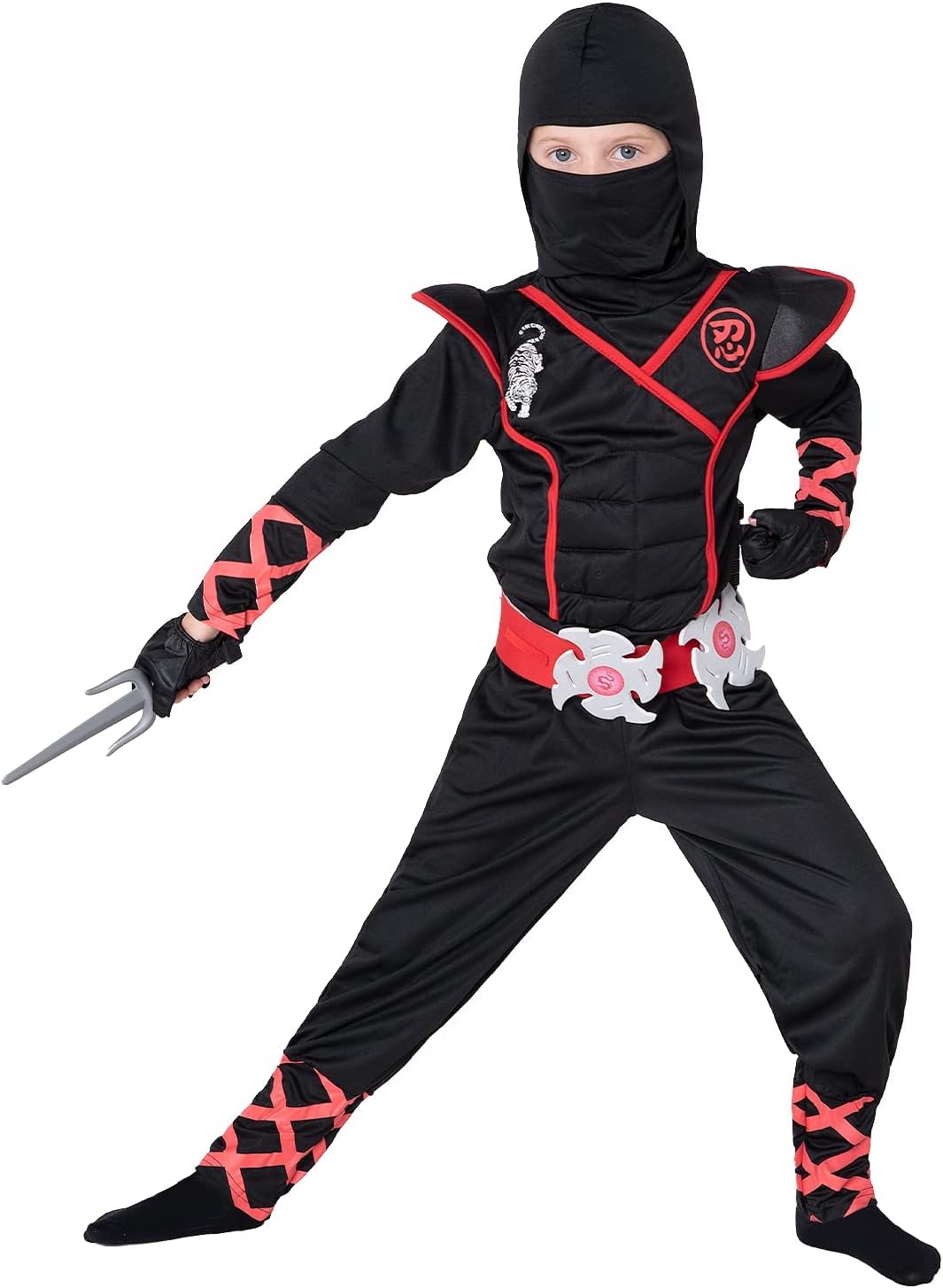 Spooktacular Creations Deluxe Boys Ninja Costume for Kids, Ninja Cosplay Costume for Boys and Girls, Ninja Fancy Dress Costume Halloween, Carnival Costume-3