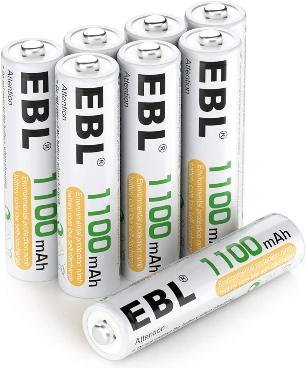 EBL AAA Rechargeable Batteries 1100mAh, 8 Counts AAA Batteries with Storage Case-0