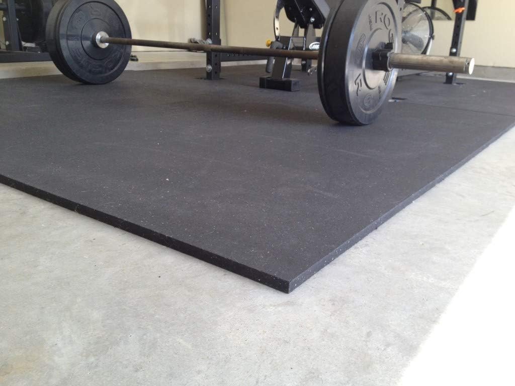 Rubber Gym Mat Extra Heavy Duty Gym Flooring - Twin Pack - 48 sq. ft - 12mm Thick - 28kg Per Mat - Non-Slip Commercial Grade Flooring-0