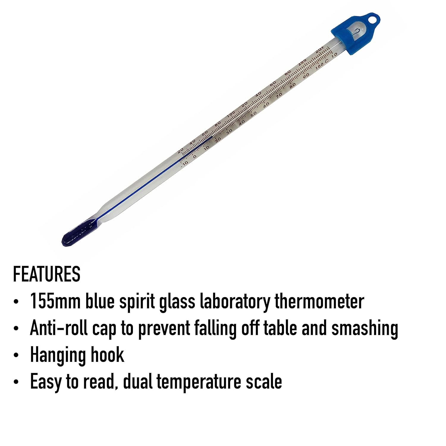 Glass Thermometer -10 to +110 155 mm Water Temperature Thermometer Lab & Scientific Products For Measuring Water Liquid Home Brew Wine and Beer Or For Laboratory Lab Scientific Use Made In UK-3