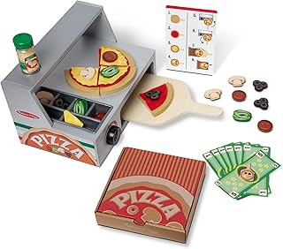 Melissa & Doug Pizza Toy Shop - Wooden Play Food Sets for Children - Kitchen Toys for Girls or Boys age 3 plus - Wooden Food Toys & Play Kitchen Accessories