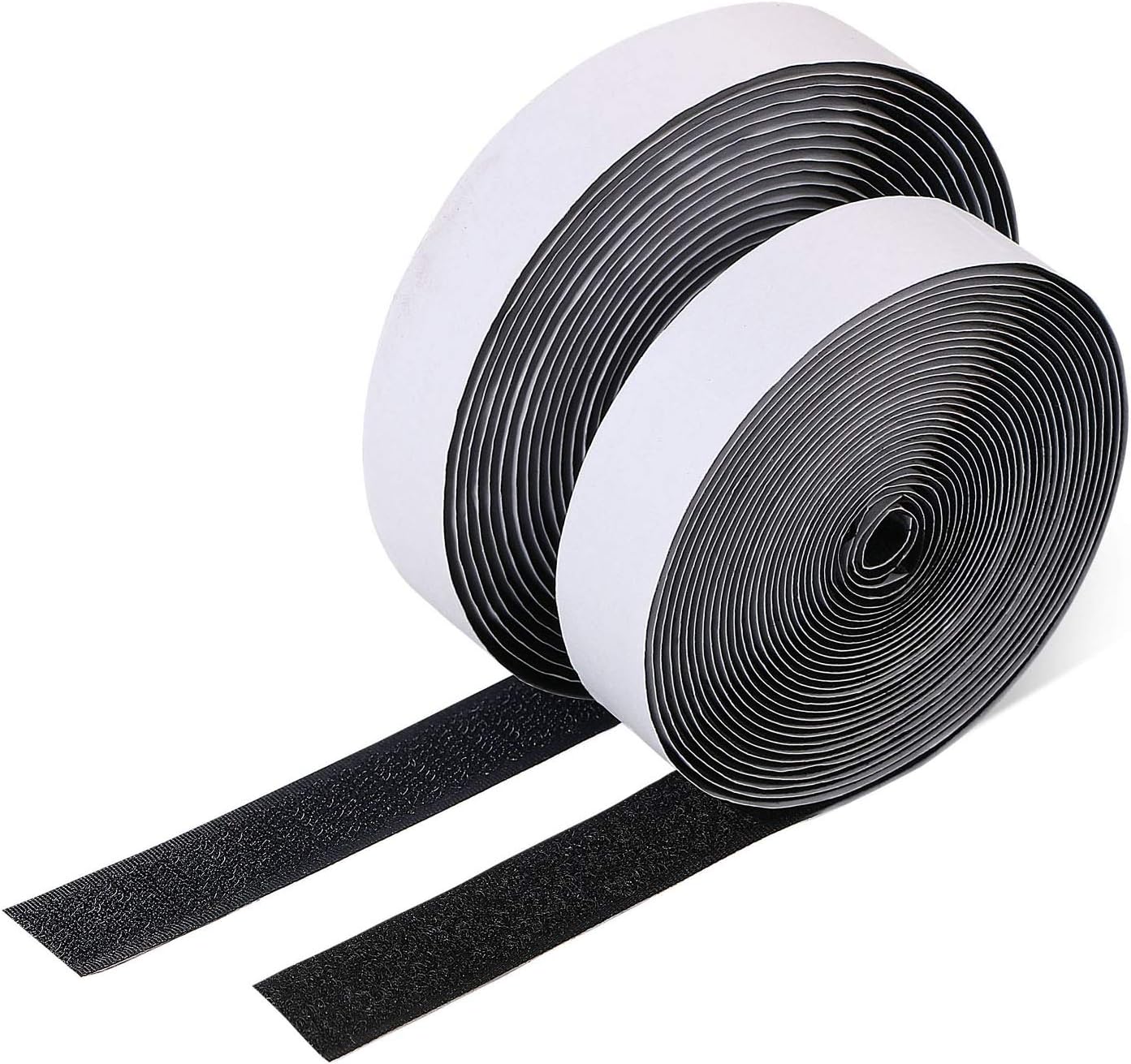 Vicloon 500cm * 20mm Hook and Loop Strip, 5m Self Adhesive Sticky Back Fastening Tape Strips Set with Sticky Glue Nylon Fabric Fastener, Sticky Backed (Black)-0