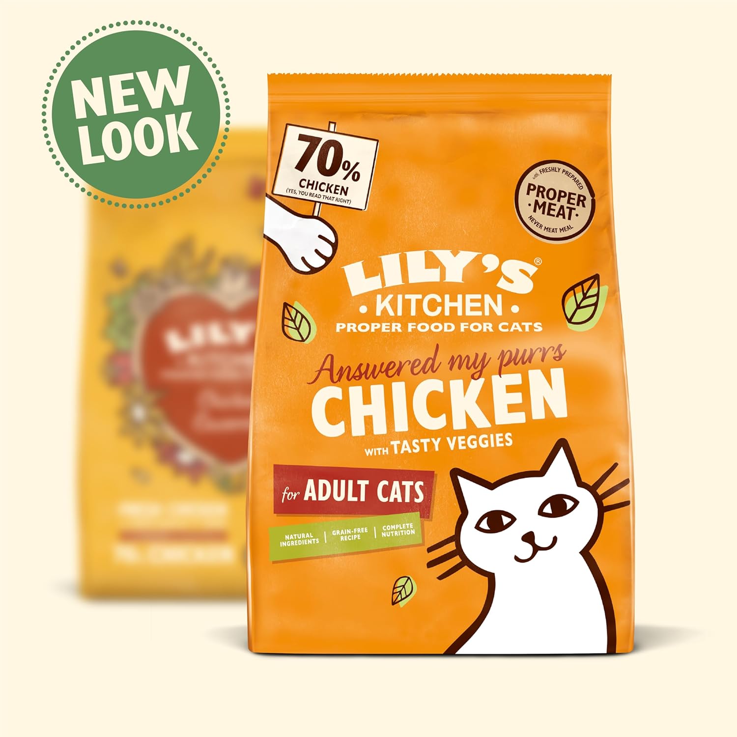 Lily's Kitchen Made with Natural Ingredients Adult Dry Cat Food Bag Chicken with Veggies Grain-Free Recipe 2kg-1