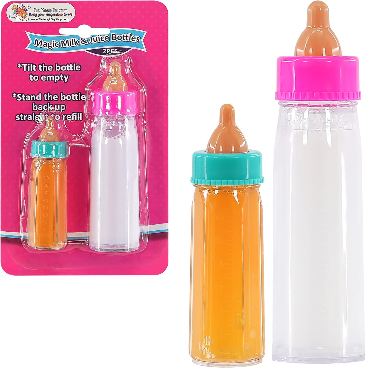 Bibi Doll - Set of 2 Baby Dolls Magic Milk Bottle New Born Doll Feeding Set Accessories Girls Toy-0