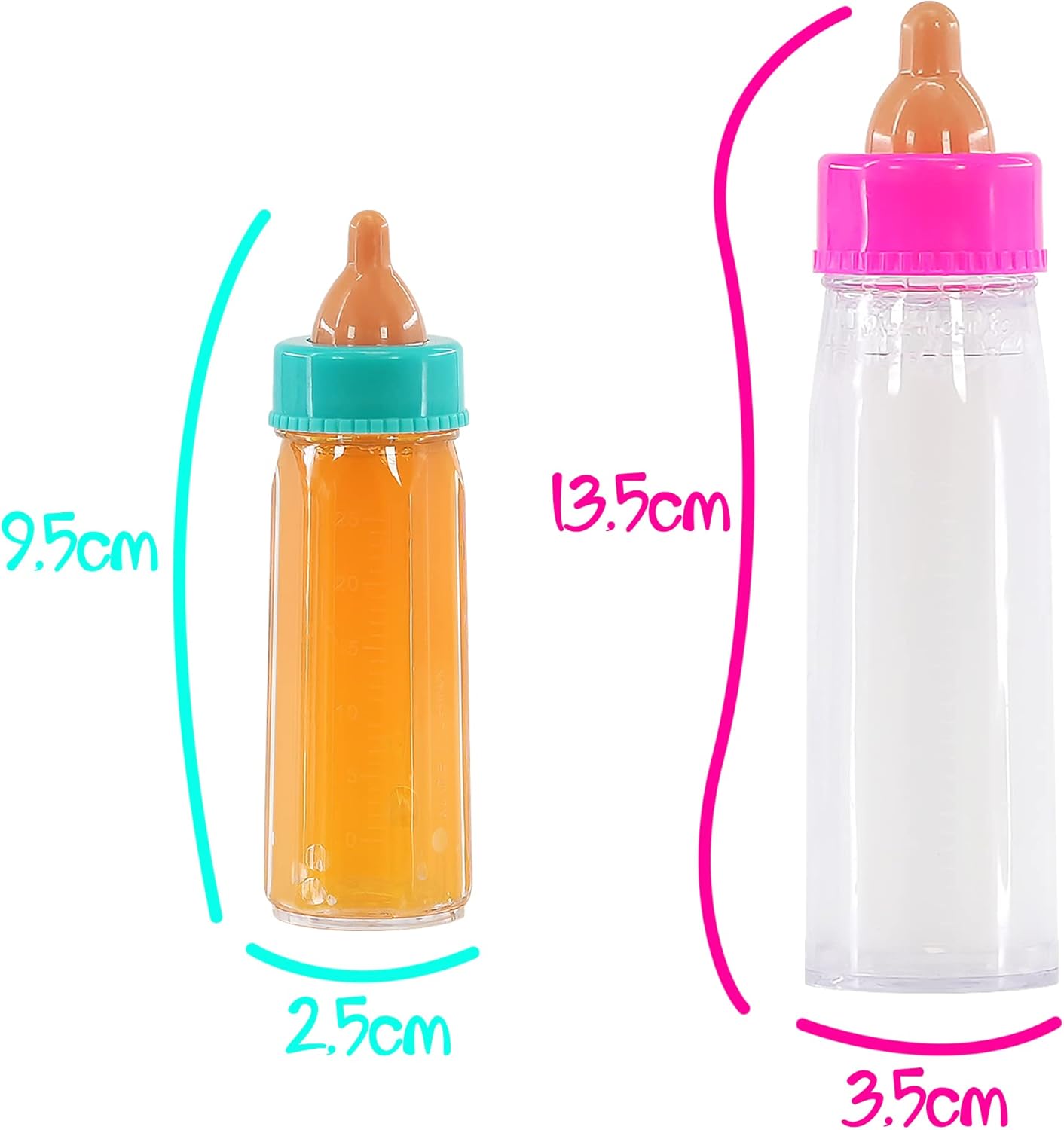 Bibi Doll - Set of 2 Baby Dolls Magic Milk Bottle New Born Doll Feeding Set Accessories Girls Toy-5