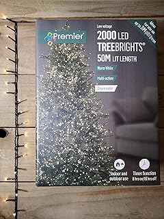 Set of 2,000 Warm White LED TreeBright Christmas Lights with optional 8hr on/16h off Timer