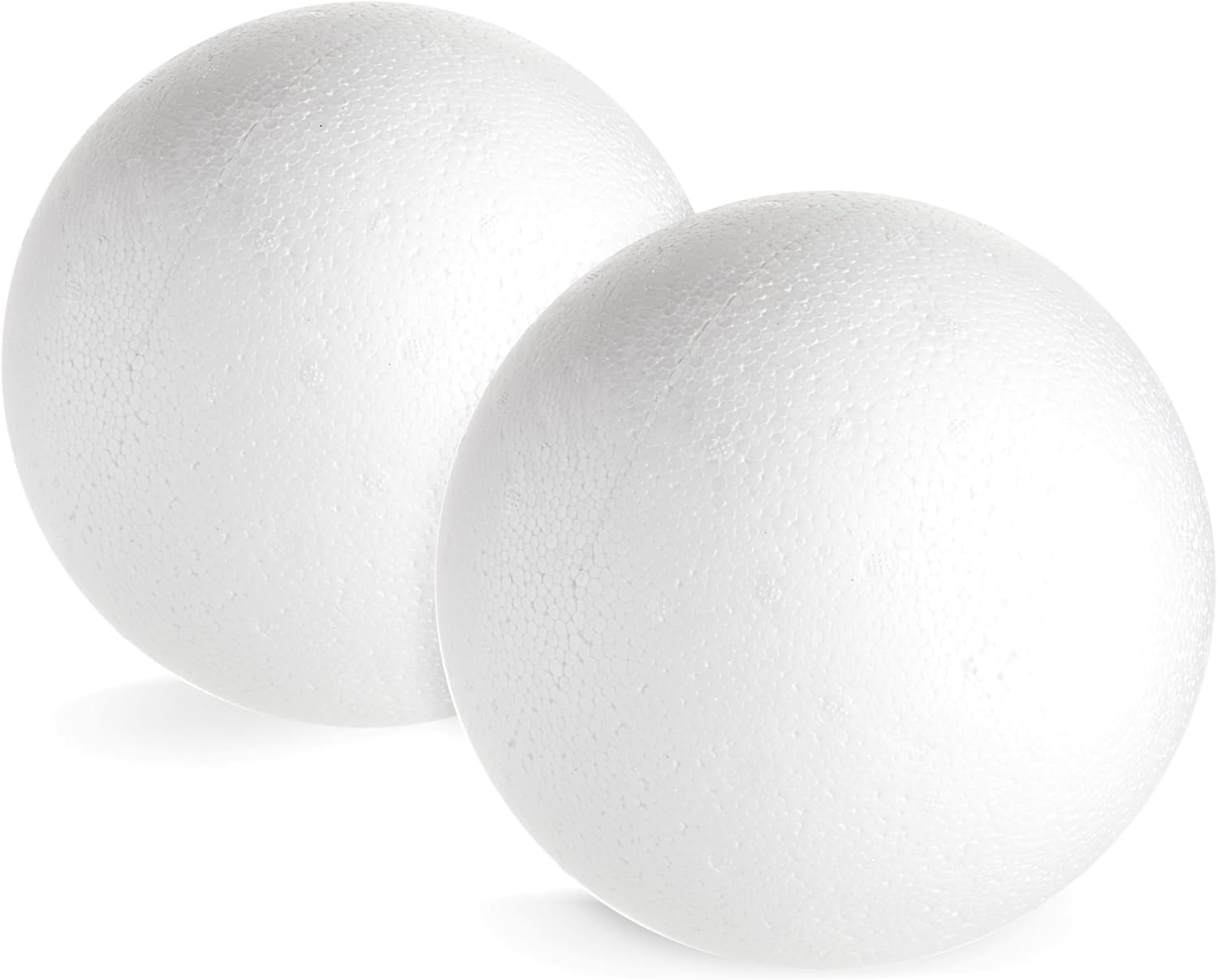 2 Pack Large Foam Balls for Crafts, 19 cm Diameter Solid Polystyrene Spheres for DIY Projects, Flower Centerpieces (White)-0