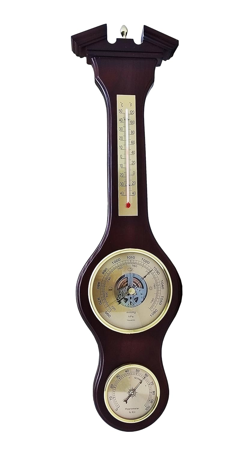 Youshiko Traditional Large 3 in 1 Weather Station Combined Barometer Temperature Humidity and Forecaster Dial-0