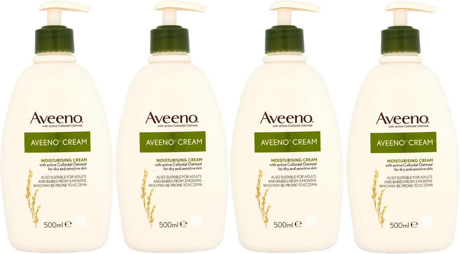 Aveeno Moisturising Cream 500ml - Pack of 4-0