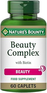 Nature’s Bounty Beauty Complex with Biotin, Pack of 60 – Supports Hair, Skin, Nails - Collagen with Vitamins A, C, E – Vegetarian, Vegan