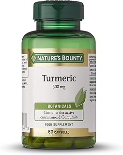 Nature's Bounty Turmeric 500 mg Capsules - Pack of 60 Capsules, Two-a-day - 450mg of Turmeric Root - Contains Curcumin - Gluten Free