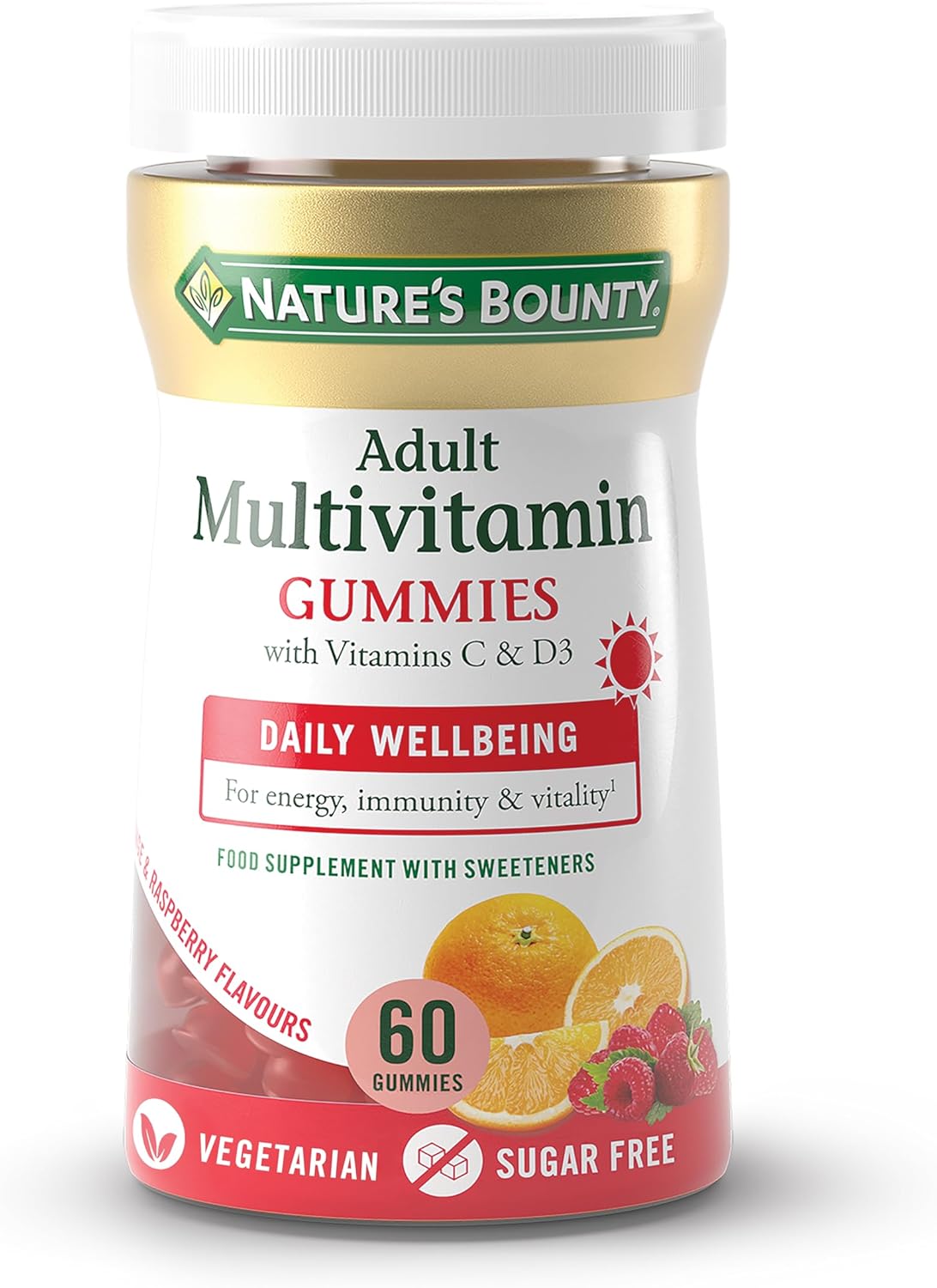 Nature's Bounty Adult Multivitamin Gummies - Pack of 60 Gummies, Two-a-day - With Vitamin B6, B12, D3, C and Biotin - For everyday wellbeing - Immune Support and Bone Health-0