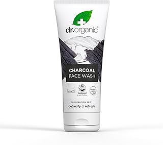 DR ORGANIC Charcoal Face Wash, Cleansing, For Acne & Clearing Skin , Oily, Problem Skin, Natural, Vegan, Cruelty-Free, Paraben & SLS-Free, Organic, 200ml, packaging may vary